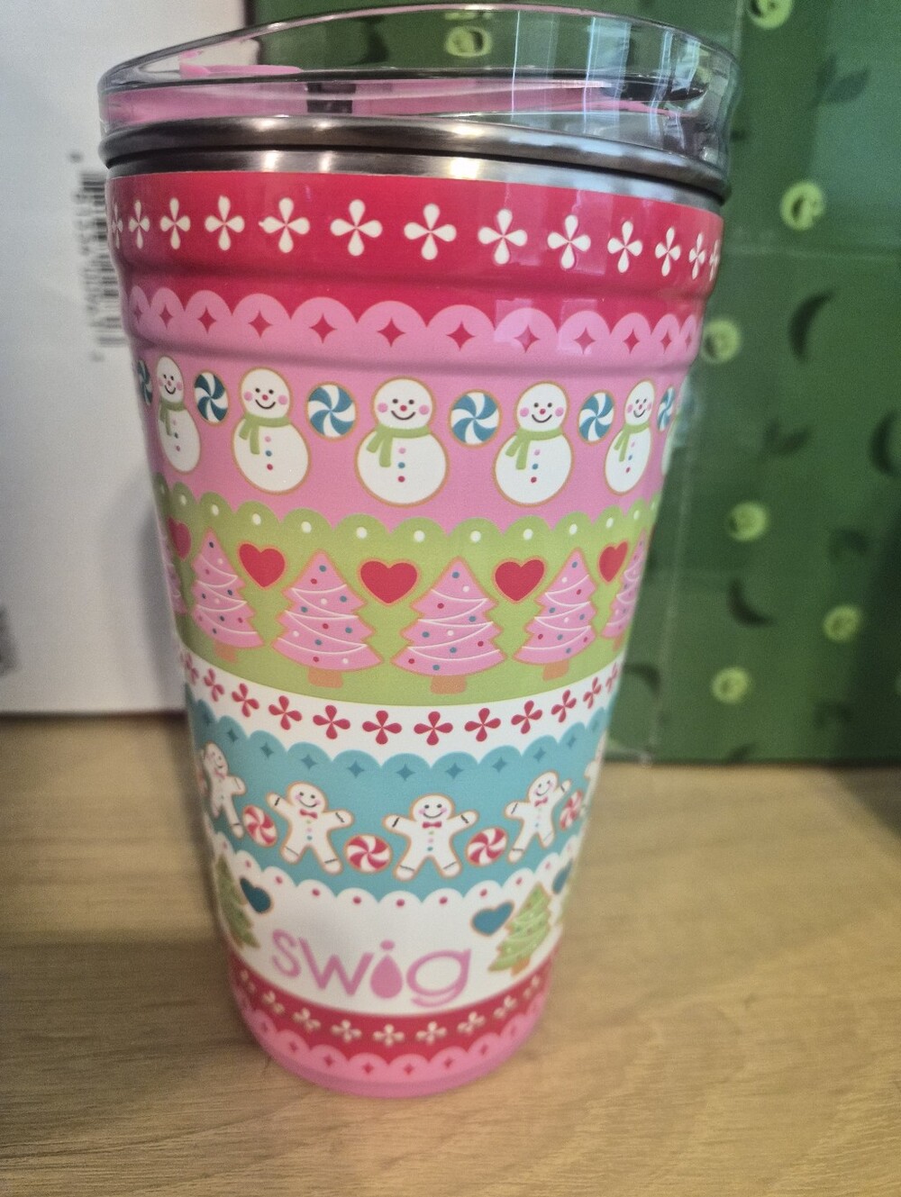 Swig Life Pink Holiday Patterned Insulated Tumbler